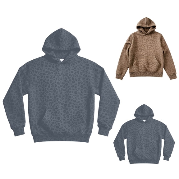 IWRICH Leopard Hoodie for Women Hooded Sweatshirt Oversized Hoodies for Women Trendy Coffee XS
