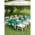 thumbnail image 3 of Outdoor Tablecloth with Umbrella Hole and Zipper, Green Christmas Snowflakes Rectangle Table Cloth 60x120 Inch Waterproof Tablecloth, Xmas Winter Textured Picnic Table Cover for Patio Camping, 3 of 7