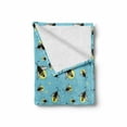 thumbnail image 2 of Firefly Soft Flannel Fleece Throw Blanket, Flying Spring Season Bugs Pastel Wings Kids Nursery Playroom, Cozy Plush for Indoor and Outdoor Use, 60" x 80", Dark Blue Grey Yellow, by Ambesonne, 2 of 6
