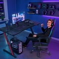 thumbnail image 3 of Homall RGB Gaming Chair with APP & Remote Control, LED Lights Ergonomic Computer Chair with Footrest & Massage Lumbar Support, Black, 3 of 13