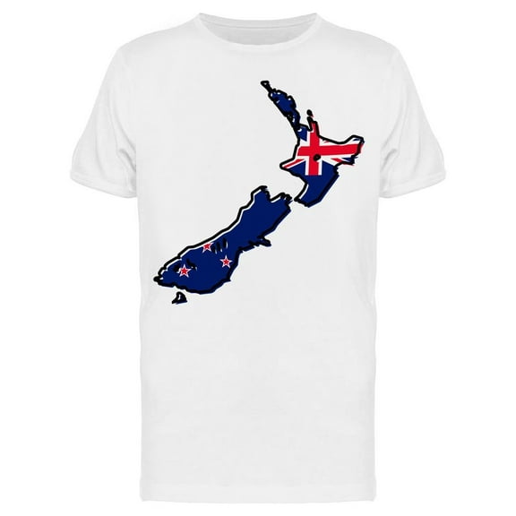 Map Of New Zealand T-Shirt Men -Image by Shutterstock, Male Large