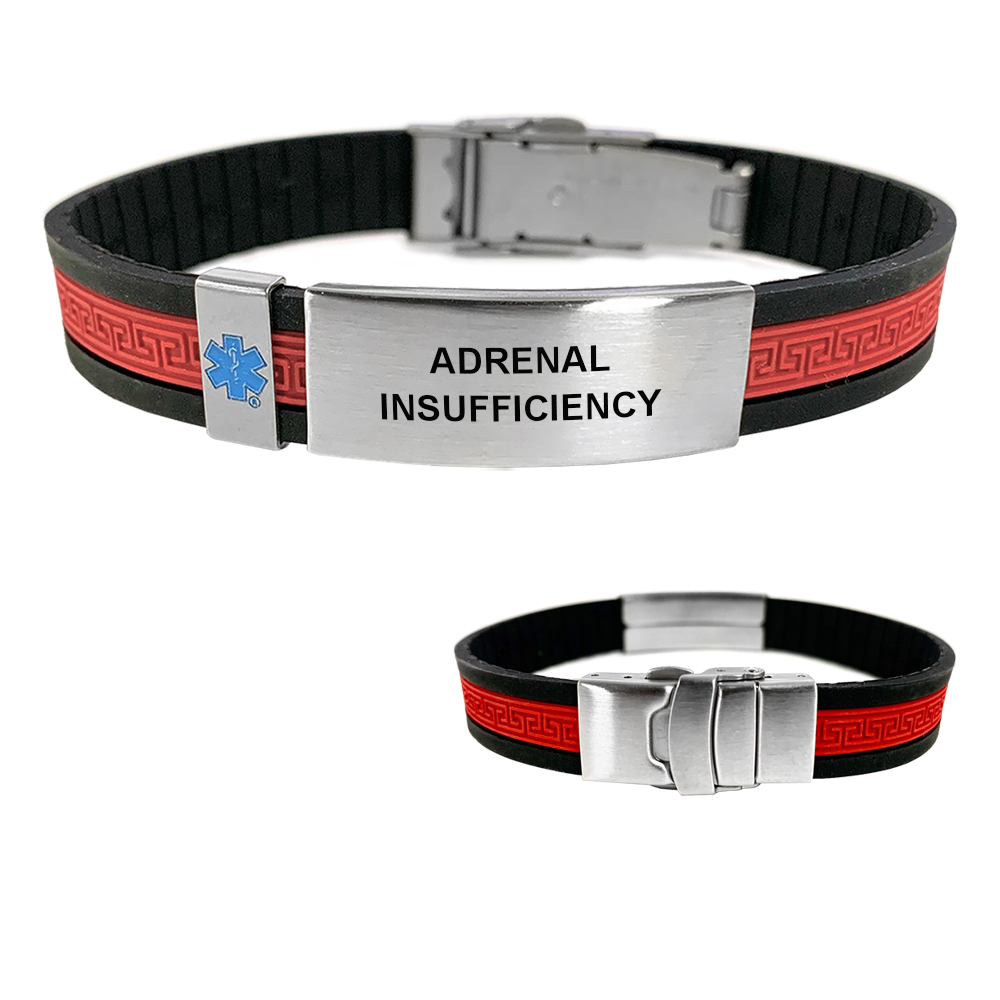 Adrenal Insufficiency UltraSlim Designer Medical Alert ID Bracelet