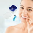 thumbnail image 2 of Unique Bargains 1 Set Braces Box Denture Bath Case Cup with Denture Cleaner Brush Blue, 2 of 5