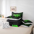 thumbnail image 4 of Gaming Bedding Sets Full, 7 Piece Gamer Comforter Set With Sheets,Video Game Console Bed In A Bag Room Decor,Reversible Geometric Gamepad Bed Set Green Black, 4 of 6
