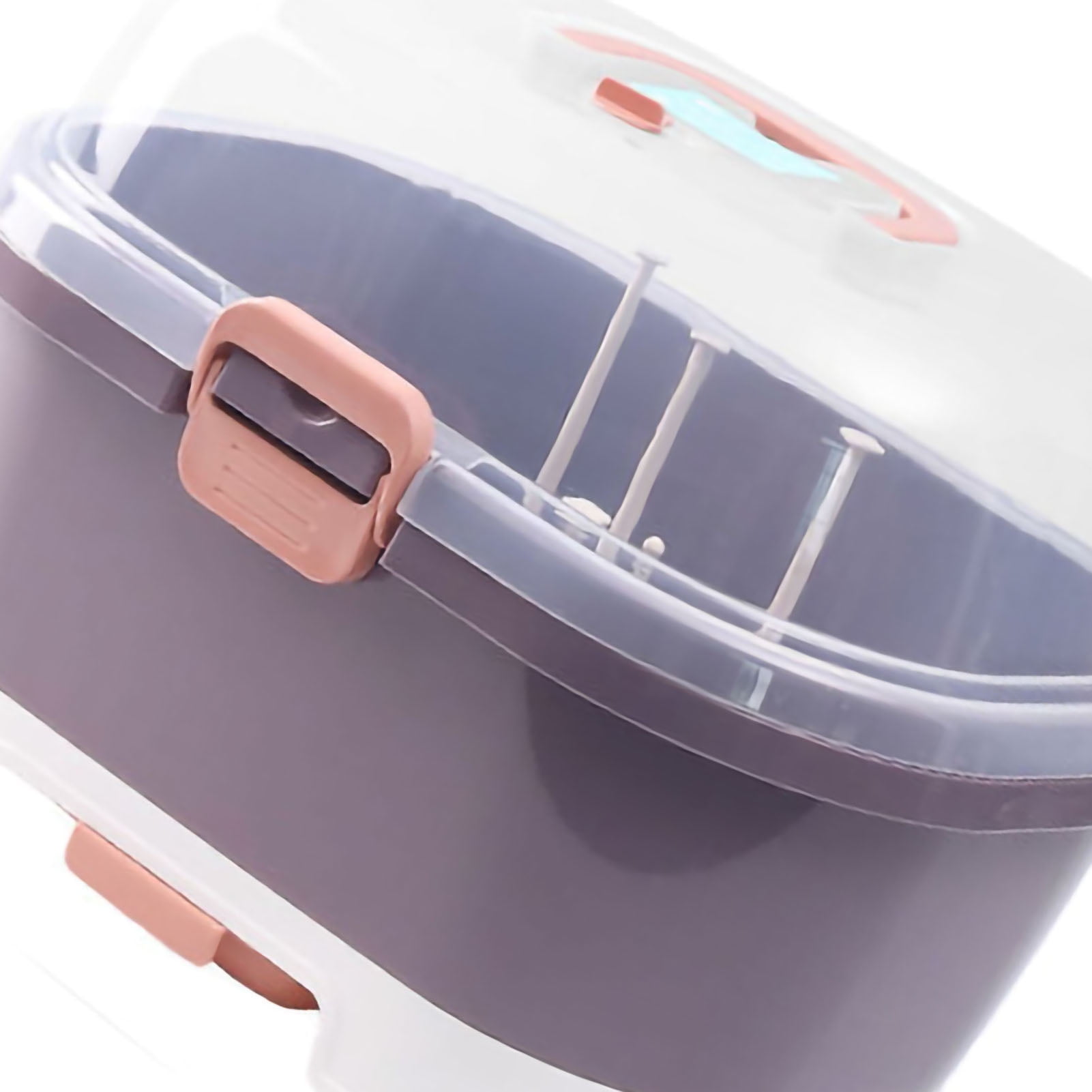 Baby Bottle Storage Drying Rack, Portable Nursing Cutlery Box Container, Anti-Dust Protect Lid Cover Organizer Drain Board,For Home And Travel Use. (Purple)