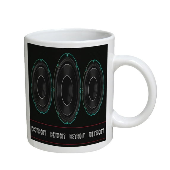 KuzmarK Coffee Cup Mug 11 Ounce - Detroit Speakers Art