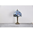 thumbnail image 3 of Orinova Tiffany-Style Table Lamp Stained Glass Bedside Lamp for Living Room Bedroom Traditional Desk Light 14.5'' H Multi-Color, 3 of 6
