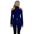 thumbnail image 3 of TiaoBug Womens Long Sleeve Velvet Tailcoat Blazer Circus Show Tassel Jacket Carnival Halloween Cosplay Costume Navy Blue L, 3 of 7