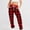 Red, variant on COSFO Casual Sweat Pants for Womens Red Joggers Elastic Waist Plaid Taper Pants Drawstring Adjustable Width Loose Pants