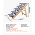 Small Timber Car Wood Pet Stairs, 5-Step Dog Stairs for Beds, Sofa & Cars, 150lbs Load ...