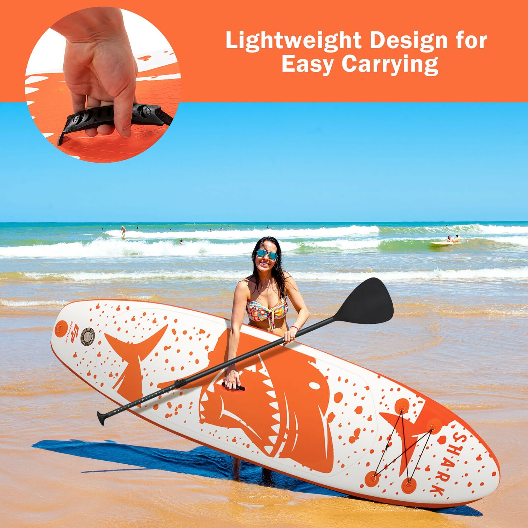 Goplus 10'5'' Inflatable Stand Up Paddle Board with Backpack Aluminum Paddle Pump