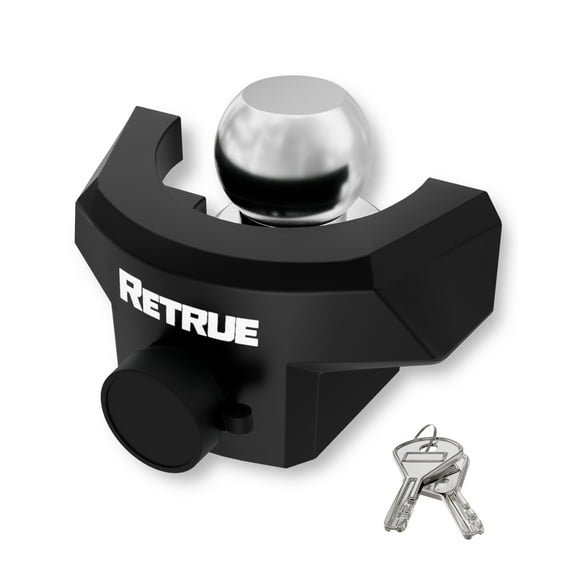 RETRUE Heavy Duty Trailer Lock for 2 5/16" Ball Coupler with Flange, Anti-Theft and Top Tier Security, Black