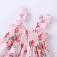 thumbnail image 5 of 4T Baby Girls Dress 5T Girls Sleeveless Dress Floral Toddler Girl Summer Suspender Dress Pink, 5 of 7