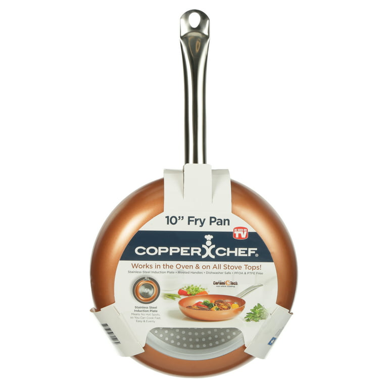 Copper Chef Round Fry Pan with Glass Lid - 10 in