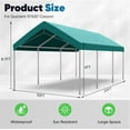 thumbnail image 5 of Quictent 10’x20’ Heavy Duty Carport Car Canopy Galvanized Car Boat Shelter with Reinforced Steel Cables-Green, 5 of 9