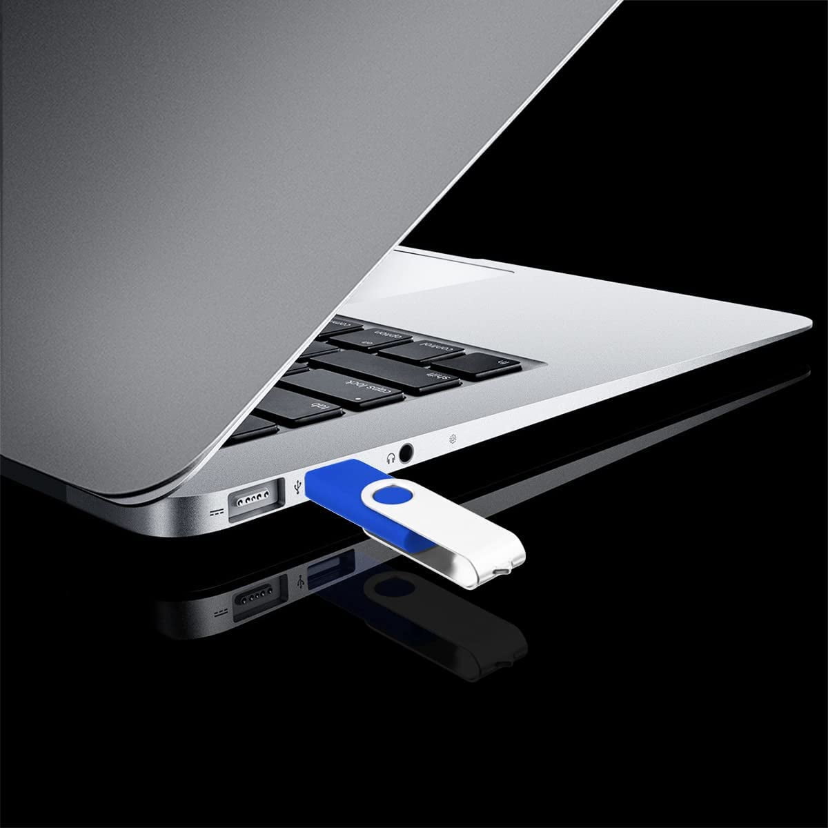 Flash Drive USB 2.0 Metal Rotating U Disk (50PACK*512MB Blue)