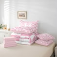 thumbnail image 5 of Feelyou Initial H Letter Bedding Comforter Set 7pcs for Teens, Love Heart Bowknot Queen Bedding Sets, Pink Princess Style Reversible Queen Sheet Sets, Microfiber Bedroom Decor, 5 of 7