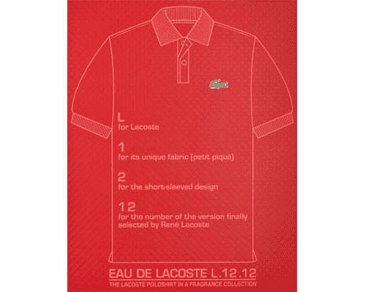 Lacoste L.12.12 Rouge Eau de Toilette, Cologne for Men, 3.3 Oz
