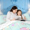 thumbnail image 4 of meiyoeat Colorful Flower Monogram C Twin Comforter Sets,Pastel Rainbow Letter Design Bedding Set For Girl,Reversible,2 Pieces,1 Comforter and 1 Pillowcase, 4 of 7