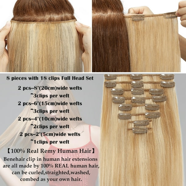 Benehair 100% Remy Human Hair Clip In Human Hair Extensions  display picture 1