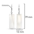 thumbnail image 5 of Beautiful Ocean Long Rectangle Shaped White Kabibe Shell Dangle Earrings, 5 of 6