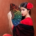 thumbnail image 5 of Large Holographic Folding Hand Fan, Folding Hand Wave Fan, Clap Fans For Line Dancing, Foldable Craft Holding Laser Colors Hand Fan, For Line Dancing,Party, Dance Enthusiasts Gift, 5 of 6