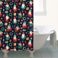 thumbnail image 4 of Dark Blue Christmas Santa and Gnome Pattern Shower Curtain 36"x72" ,Bathroom Decorative Shower Curtains Set with 12 Hooks,Modern Waterproof Washable Shower Curtain, 4 of 6