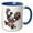 Blue/White, variant on 3drose, Funny Cute Cool Rooster with Bandana Skateboarding Graffiti, 11oz Two-tone Red Mug