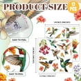 thumbnail image 2 of 1 Set 12 Sheets Hummingbird Rub on Transfers for Crafts Bouquet Vintage Watercolor Rub on Transfer Stickers PVC Rub on Decal for DIY Home Furniture Window Wood 5.5x5.5inches(140x140mm), 2 of 9