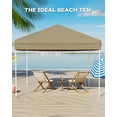 thumbnail image 4 of 10x10 Heavy Duty Pop Up Canopy- Outdoor Canopy Tent with Portable Bag - 3 Adjustable Height, 4 Weight Bags, 8 Stakes & 4 Guy Ropes Included, Khaki, 4 of 6
