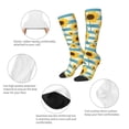 thumbnail image 3 of Sigee White Blue Striped Sunflower for Socks for Men Women Socks Stocking Compression Socks, 3 of 6