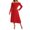 Red, variant on Women's Off Shoulder Ruffle Pleated Midi Dress with Stretch Bodice and Flowy Skirt Polyester % Fabric for Elegant Wear