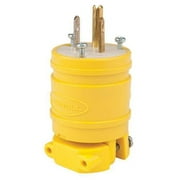 Coleman Cable 05990 Replacement Yellow Nylon NEMA 5-15P 15-Amp Dust-Tight Cord End, Male Plug
