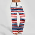 thumbnail image 2 of Ameican Flag Trouser Women's Mid Rise Straight Leg Pant 4th of July Holiday Pants Stars and Stripes Graphic Trousers Loose Fit Slacks Drawstrings Bottoms, 2 of 7