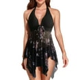 thumbnail image 3 of Split Swimsuit, Print Pattern Bikini Set Stylish  For Swimming Pool Black Print 5XL, 3 of 6