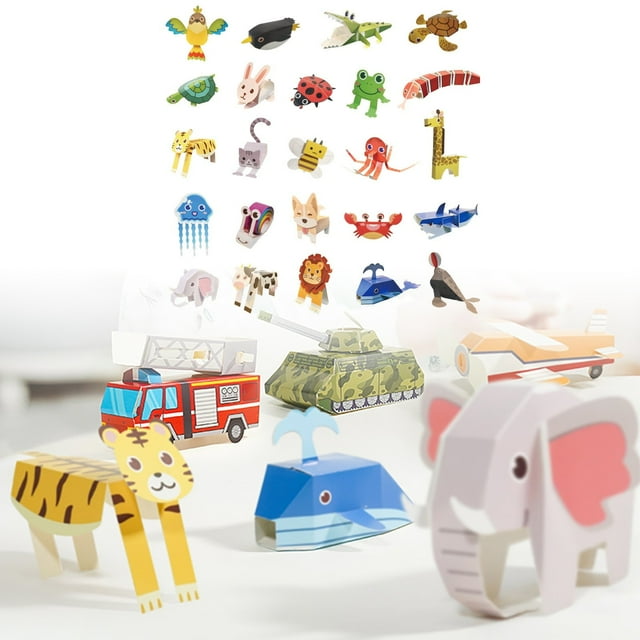 TIELUTT 24PC Animal 3D Suitable for Hobbies and Desk Puzzle Use Interactive for Parties and Multiplication Table Animals for Kids 3-5 Building Tiles for Kids Ages 4-8 Toddler Girl Age 3-4 Fraction