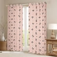 thumbnail image 2 of Erosebridal Black Bowknot Black Out Curtains For Girls,Cute Bows Kawaii Loves Print Curtains Pack of 2 (42x63 Each), 2 of 7