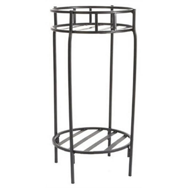 Plant Stand, Double, Contemporary Black Steel, 20.5 X 10.5