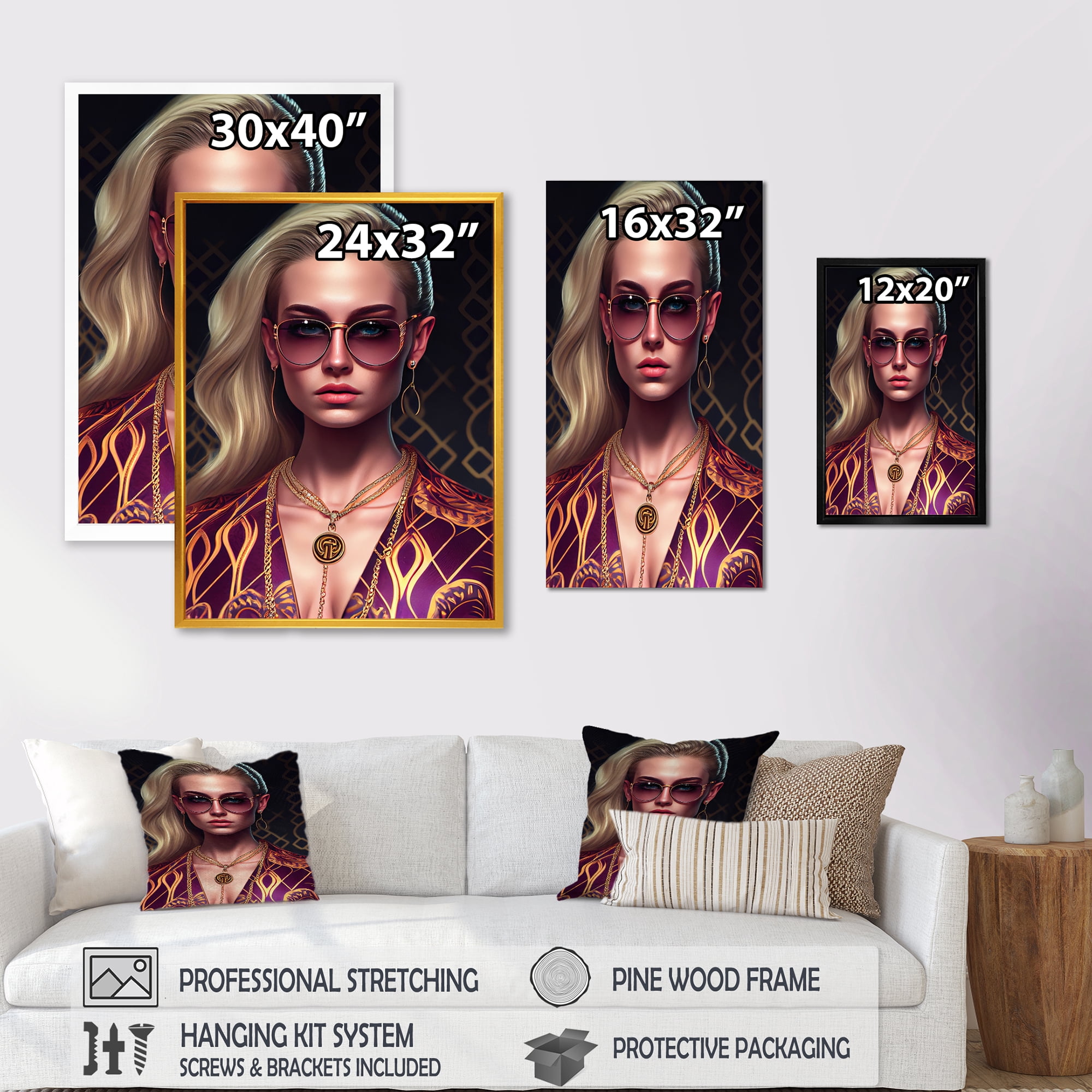 Designart Fashion Woman IV Canvas Wall Art
