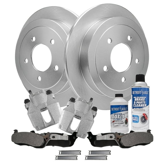 Detroit Axle - Rear Brake Kit for 00-03 Ford F-150, 1999-2002 Ford Expedition, 99-02 Lincoln Navigator, 02 Blackwood Brake Rotors and Ceramic Brakes Pads Brake Calipers 2001 Replacement