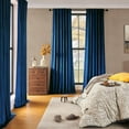 thumbnail image 4 of Topfinel 100% Blackout Luxury Velvet Curtain, 84 Inches Long Rod Pocket Back Thermal Insulated Noise Reduce Curtains for living room Bedroom, 2 Panels,52 x 84 Inch,Navy Blue, 4 of 10