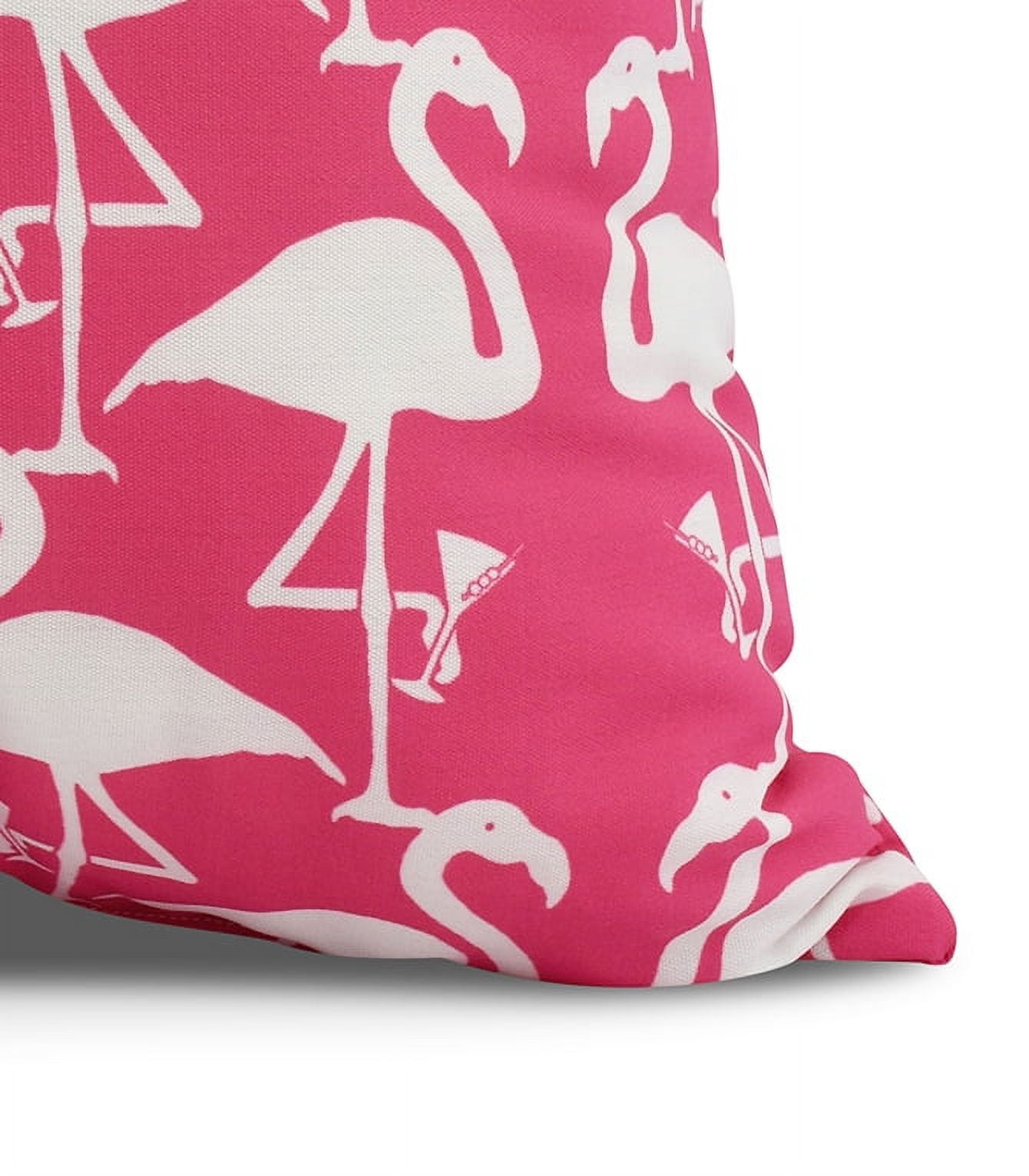 Simply Daisy, 20 x 20 inch, Flamingo Heart Martini Animal Print Pillow, Pink