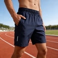 thumbnail image 5 of aohooy Mens Gym Shorts Plus Size Quick Dry Workout Shorts Elastic Waist with Pockets for Running Athletic Basketball Shorts Navy,M, 5 of 9