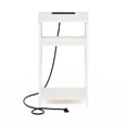 thumbnail image 3 of 3-Tier USB and Type-C Charging Port Open Storage Side Table with Metal Frame, 3 of 6