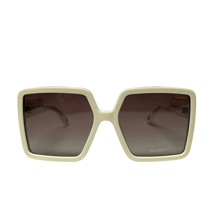 Quay Australia Almost Ready Oversized Sunglasses Ivory Brown