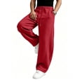 thumbnail image 4 of Men's Baggy Sweatpants Wide Leg Lounge Cotton Jogging Pants Elastic Waist Joggers with Pockets XL, 4 of 7