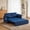 Blue, variant on 63" Velvet Pull Out Couch, 3-in-1 Convertible Sleeper Sofa Bed with Adjustable Backrest, USB Charging Ports, Side Pockets, Modern Loveseat for Living Room, Bedroom, Apartment, Brown