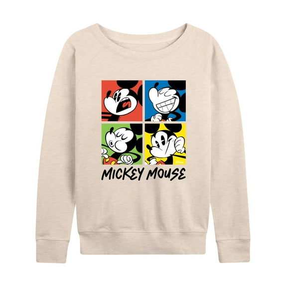 Disney - Mickey Colorblock - Women's Lightweight French Terry Long Sleeve Shirt