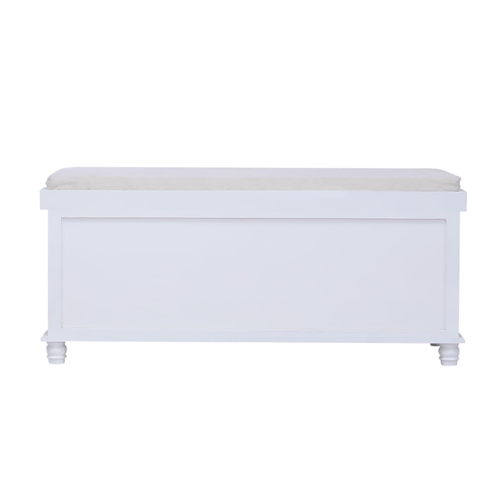 Kepooman Storage Bench Cube, Removable Cushion Storage Chest with 3 Drawers & 3 Rattan Baskets for Entryway, Hallway, Living Room, Bedroom, White Kepooman Storage Bench Cube, Removable Cushion Storage Chest with 3 Drawers & 3 Rattan Baskets for Entryway, Hallway, Living Room, Bedroom, White