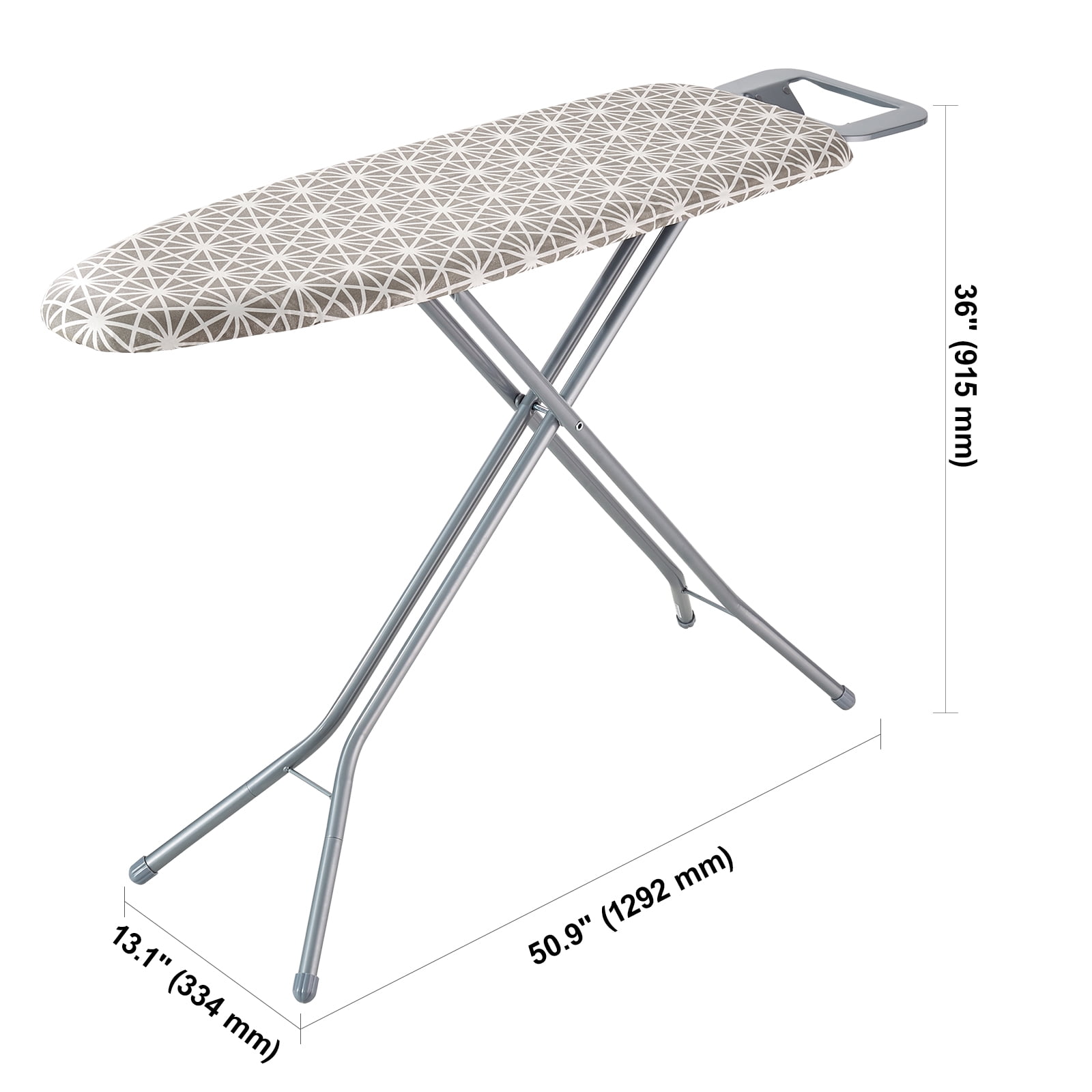 SKYSHALO Ironing Board with Large 51 x 13 Ironing Surface, Thickened 4 Layers Iron Board with Heat Resistant Cover and 100% Cotton Cover, 7 Adjustable SKYSHALO Ironing Board with Large 51 x 13 Ironing Surface, Thickened 4 Layers Iron Board with Heat Resistant Cover and 100% Cotton Cover, 7 Adjustable
